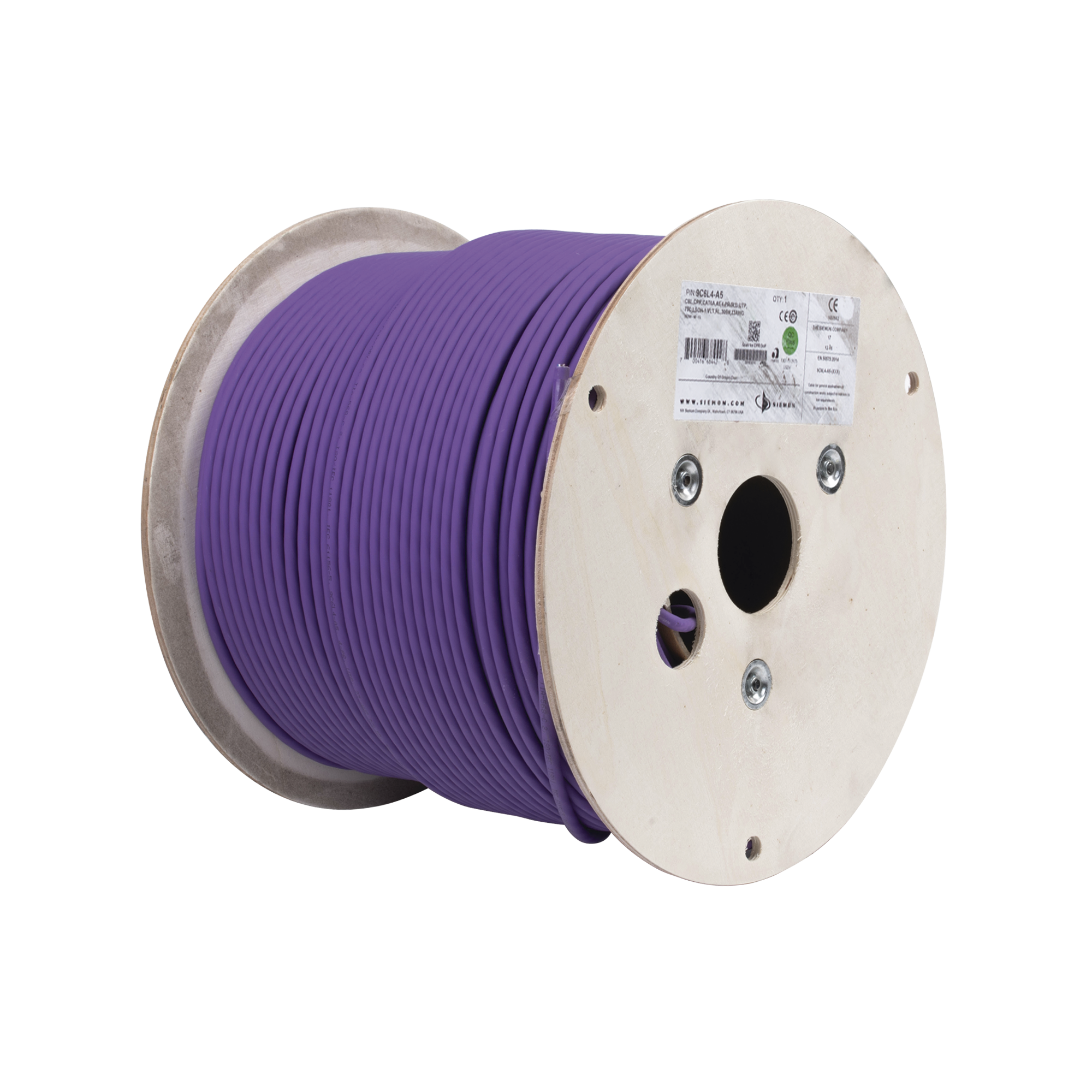 Bobina de Cable U/UTP de 4 pares, Z-MAX, Cat6A, Soporte de Aplicaciones 10GBase-T, LS0H, Color Violeta, 305m Bobina de Cable U/UTP de 4 pares, Z-MAX, Cat6A, Soporte de Aplicaciones 10GBase-T, LS0H, Color Violeta, 305m